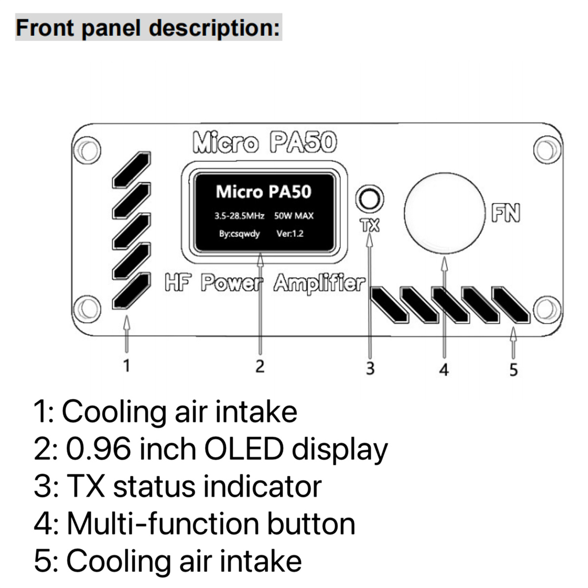 MICRO PA50 Power Amplifier Advanced Audio Amplification Dual Air Intake Cooling System 0.96