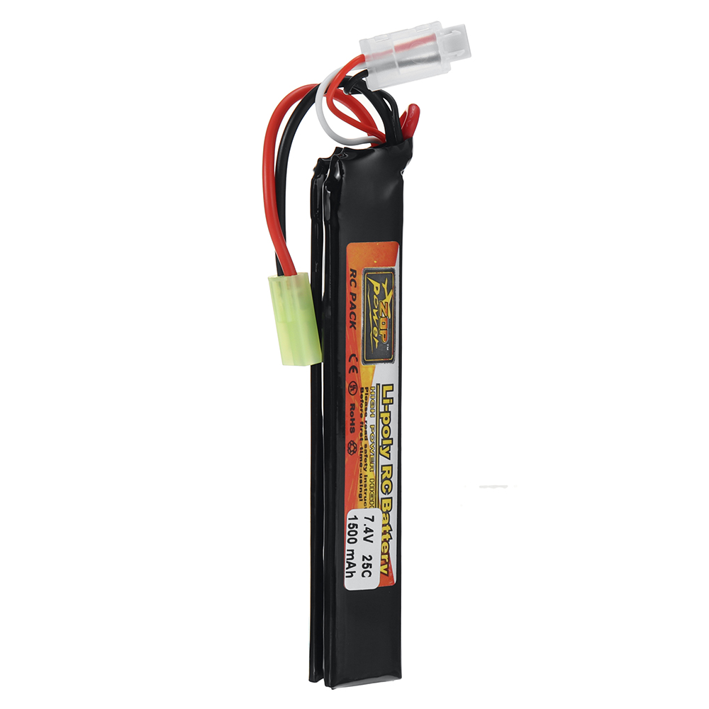 ZOP Power 7.4V 1500mAh 25C 2S LiPo Battery Tamiya Plug With T Plug Adapter Cable for RC Car