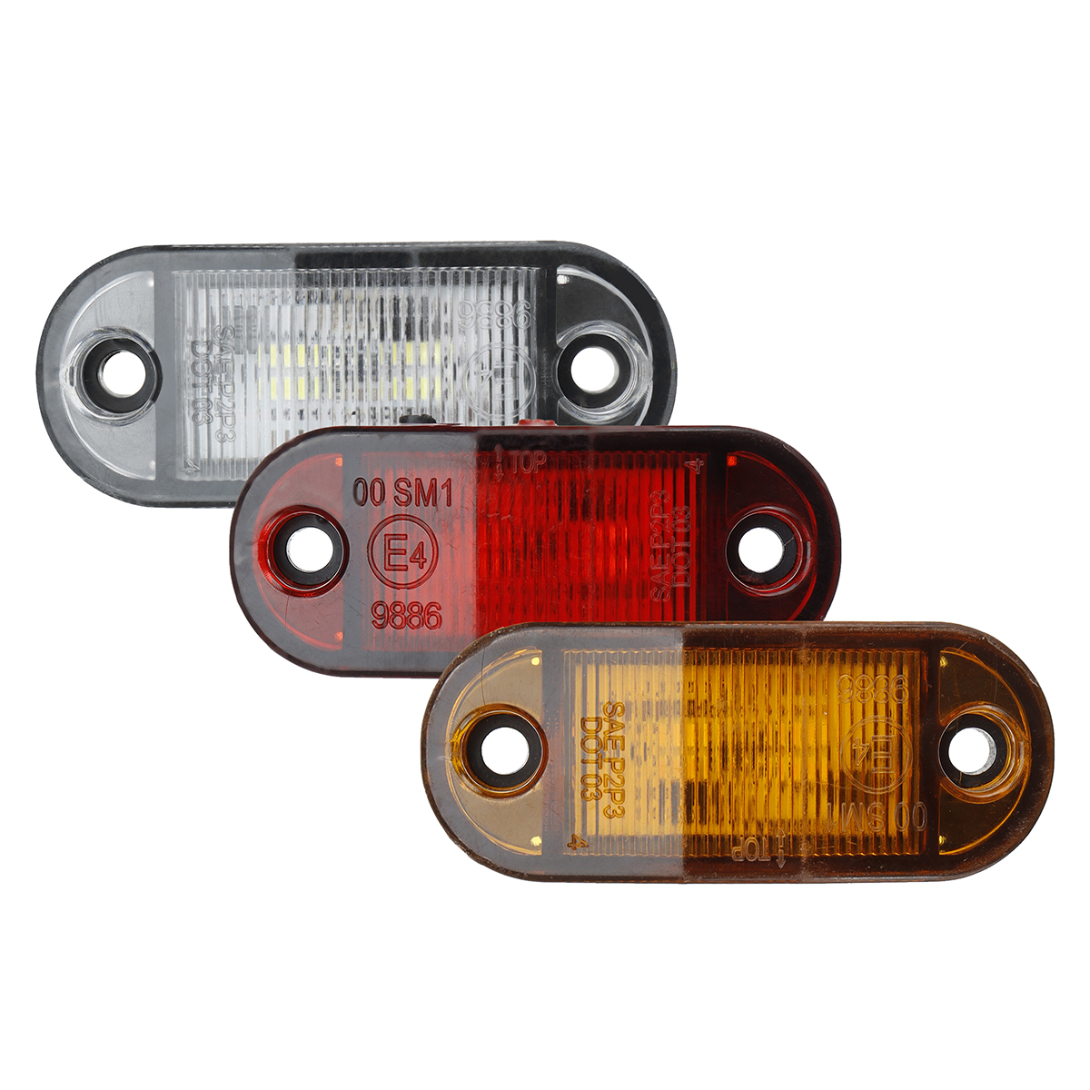 Red/White/ Amber/ 12-24V 4LED Truck Side Marker Lights Trailer Clearance Tractor Van Side Lamp