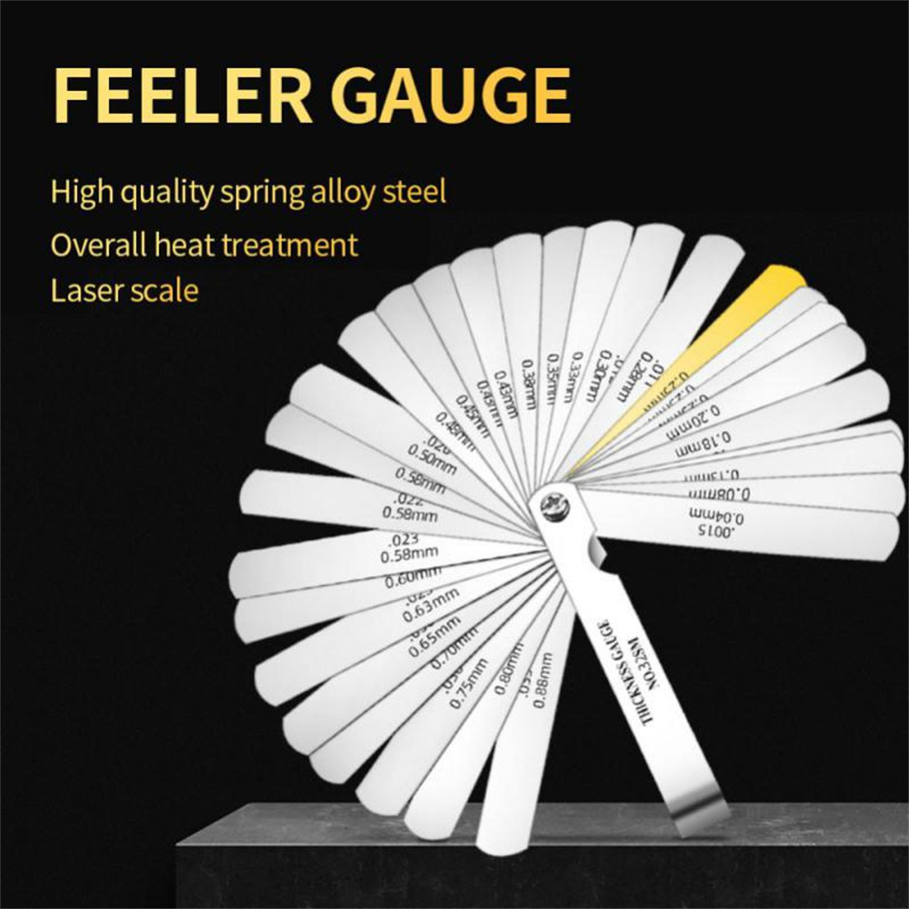32/20/17 Blades Metric Feeler Gauge High Precision 0.04-0.88 Thickness Gages Gap Filler Feeler Gauges Woodworking Measuring Tool