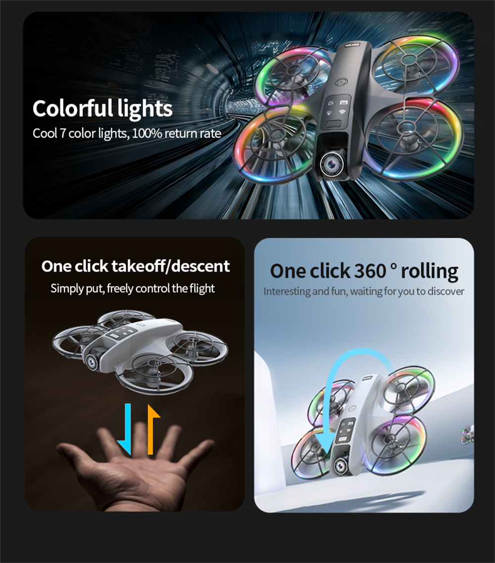 XKJ K200 MAX WiFi FPV with LCD Screen Controller HD Dual Camera Electrically Adjustable Optical Flow Hover Automatic Obstacle Avoidance Dazzling 7-Lights Circle Protection Brushless 2.4G 4CH 6-Axis Remote Control Toys RC Drone Quadcopter RTF