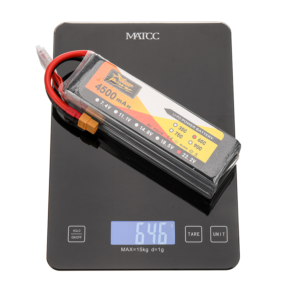 ZOP Power 22.2V 4500mAh 65C 6S LiPo Battery XT60 Plug for RC Drone