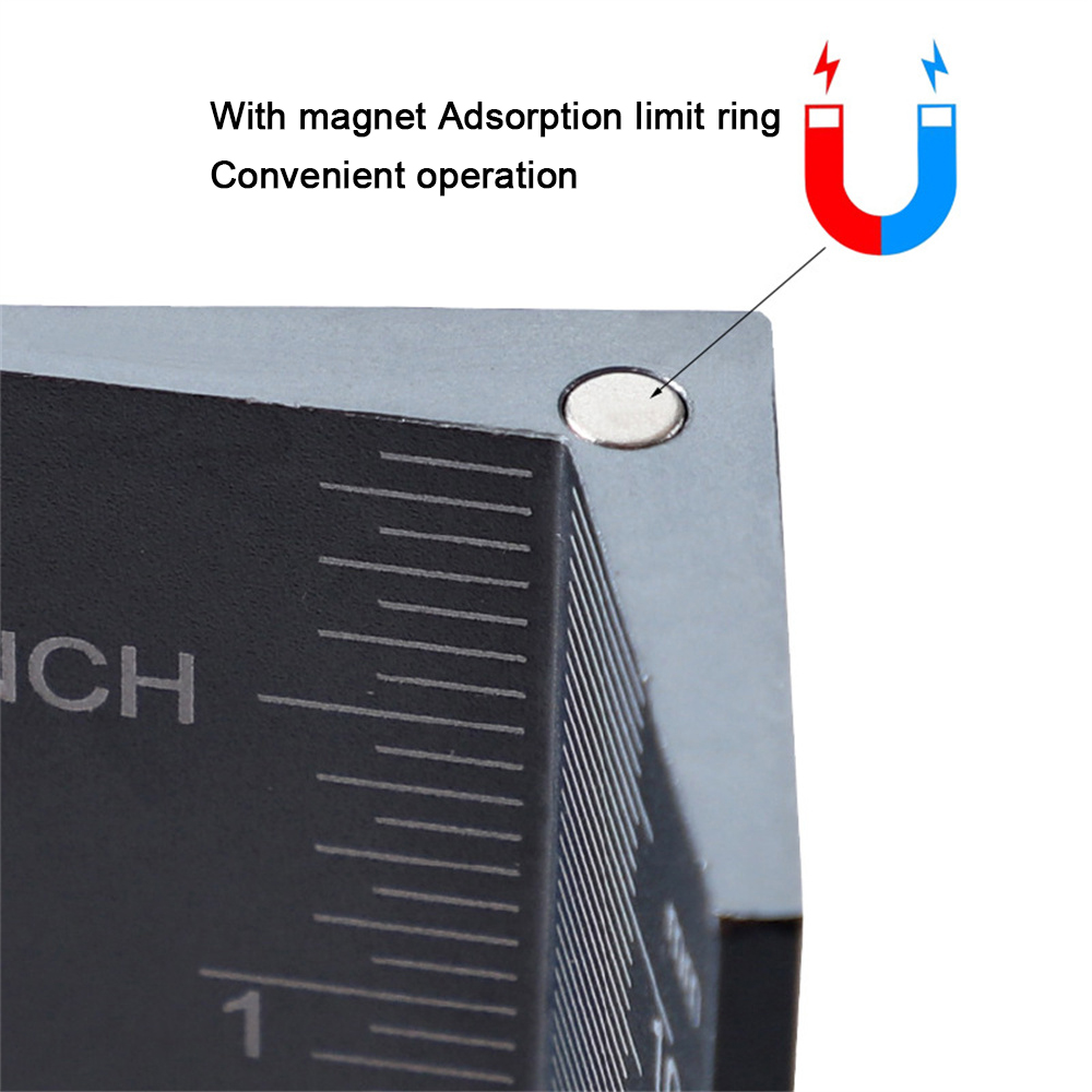 RUITOOL Aluminum Alloy Drill Bit Depth Stop Collar Locator Woodworking Gauge with Magnetic Strip for Measuring Saw Blade Height and Locating Drill Bit Limit Rings English and Metric Units