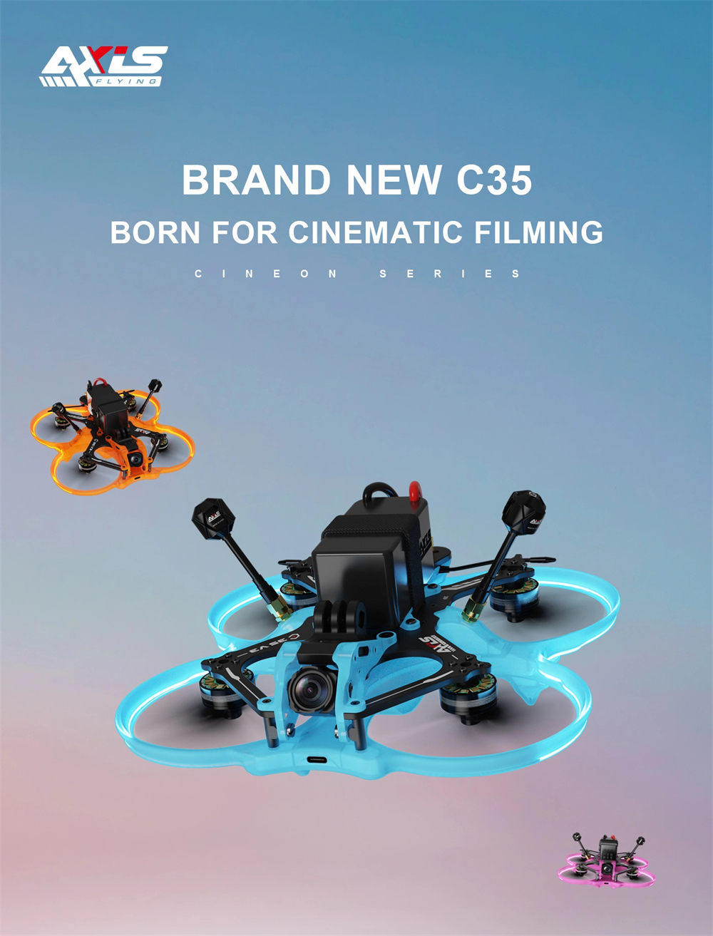 Axisflying C35 V3 160mm F7 6S 3.5 Inch GPS Brushless Whoop RC FPV Racing Drone NO VTX NO Camera Support DJI O3 Air Unit Digital System