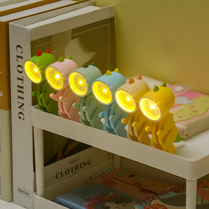 Mini Night Light LED Adjustable Desk Lamp Book Light Dinosaur Cute Pet Light Eye Protection Table Lamp Home Room Decoration