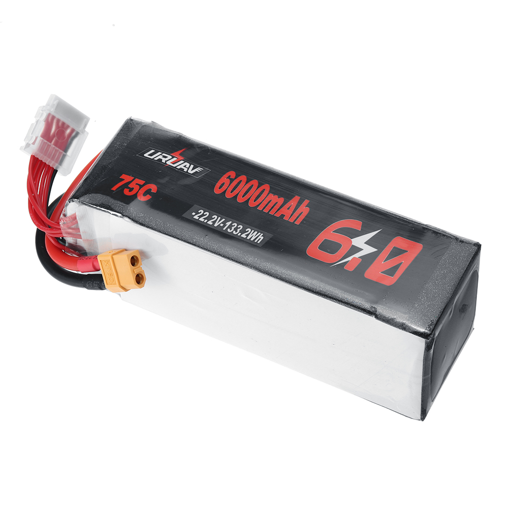 URUAV Power 22.2V 6000mAh 75C 6S LiPo Battery XT60 Plug for RC Drone