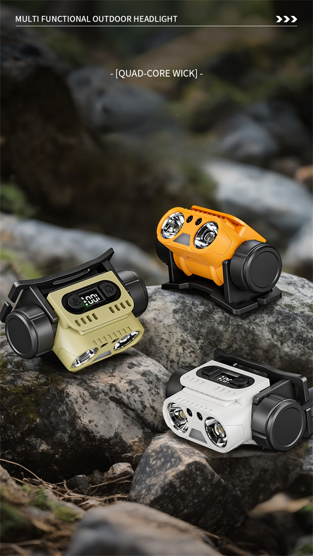 BIKIGHT 1500ルーメン強力LED充電式ヘッドランプ回転アルミ防水LED
