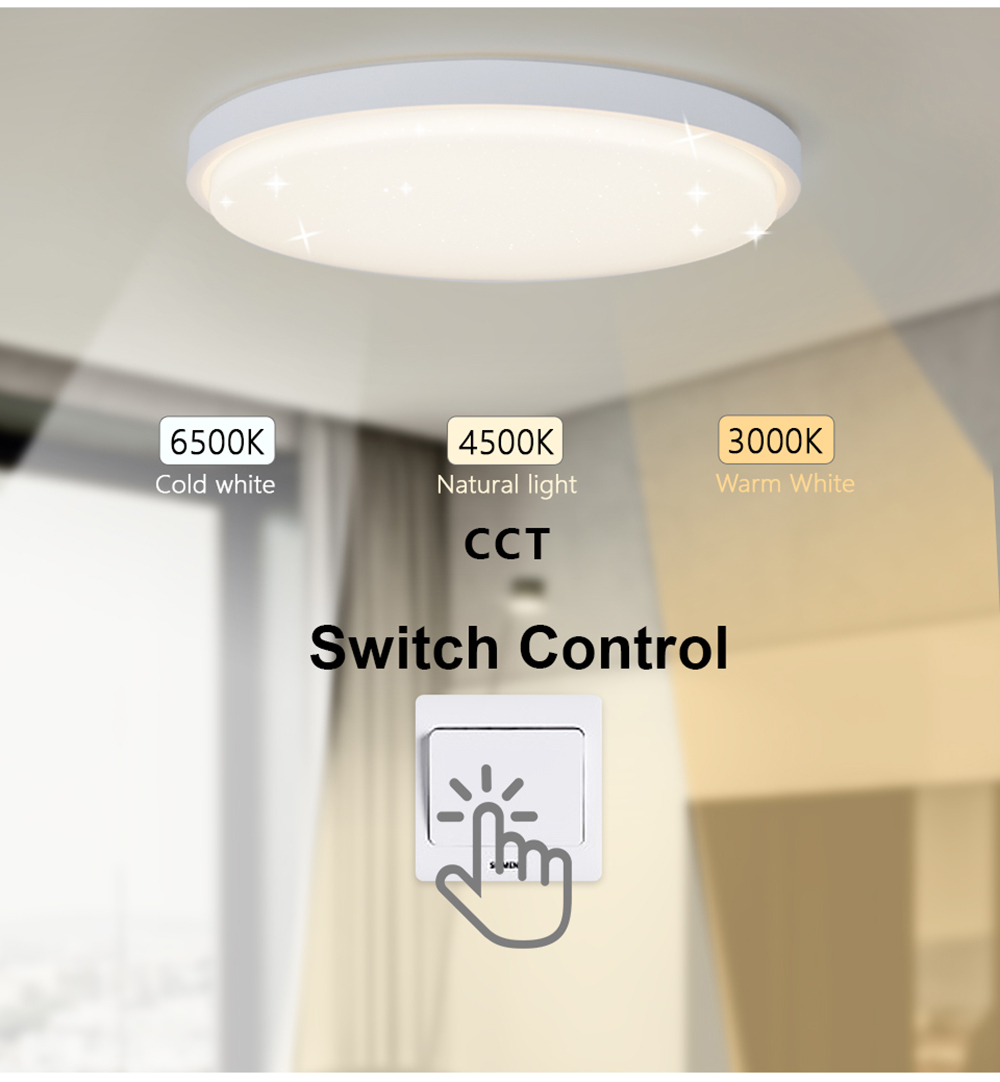 40cm Stars Smart Ceiling Lamps with Remote Control 36/42W Lustre Dimmable Modern Led Indoor Lighting for Living Room Home Decor