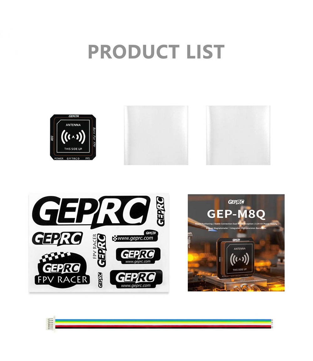 GEPRC GEP M8Q GPS Module 3.3-5V Built-in QMC5883L Compass for RC Drone FPV Racing Multi-Rotor Fixed-wing RC Airplane