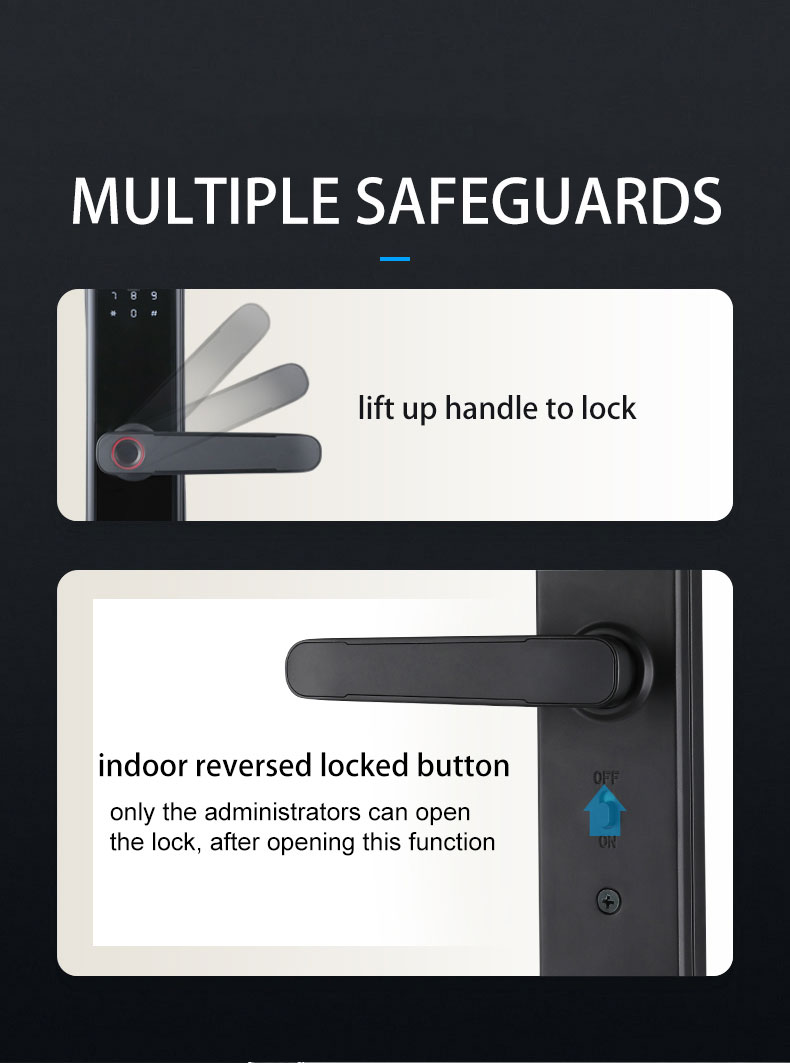 WAFU WF-007B-PRO Tuya Bluetooth Smart Fingerprint Electronic Lock Indoor Password Office Door Lock for Hotel Home