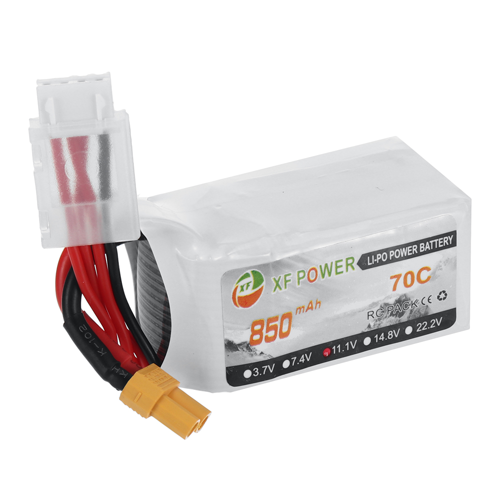 XF Power 11.1V 850mAh 70C 3S LiPo Battery XT30 Plug for RC Drone