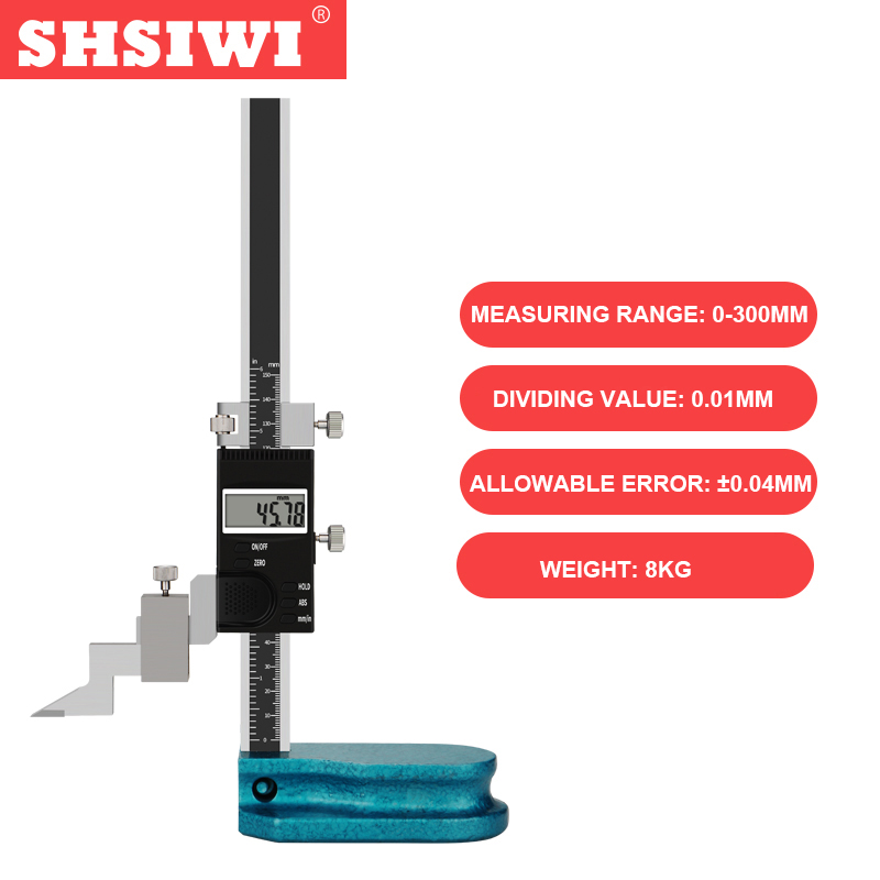 SHSIWI 0-150mm/0-300mm 0.01mm Digital Vernier Height Gauge With Single Beam Electronic Height Gauge 150mm/300mm Measuring Tools