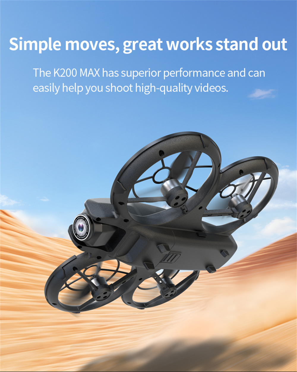 XKJ K200 MAX WiFi FPV with LCD Screen Controller HD Dual Camera Electrically Adjustable Optical Flow Hover Automatic Obstacle Avoidance Dazzling 7-Lights Circle Protection Brushless 2.4G 4CH 6-Axis Remote Control Toys RC Drone Quadcopter RTF
