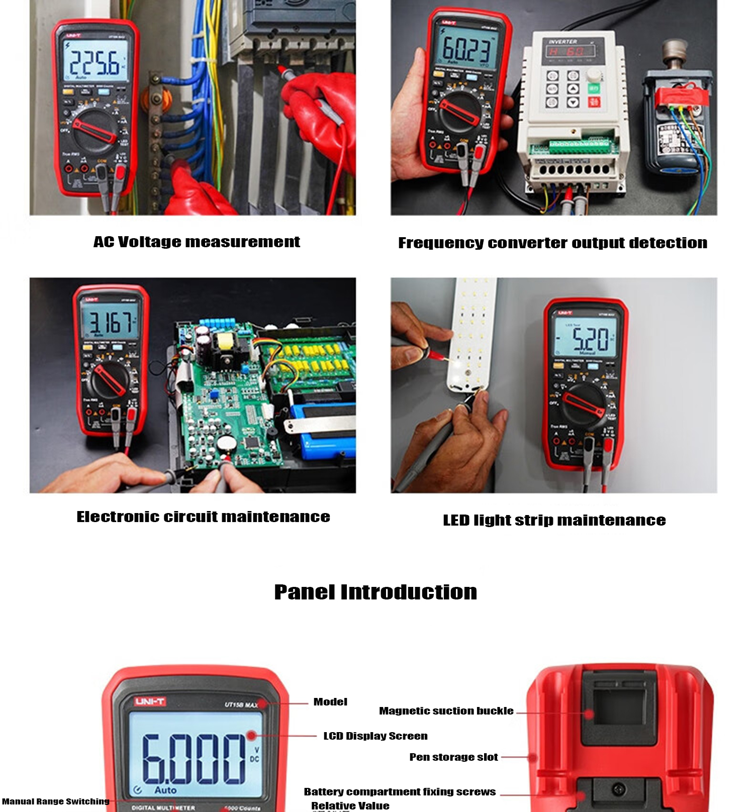 UNI-T UT18B MAX True RMS Digital Multimeters Voltmeter Auto Range Ammeter Frequency Capacitance Tester VFD