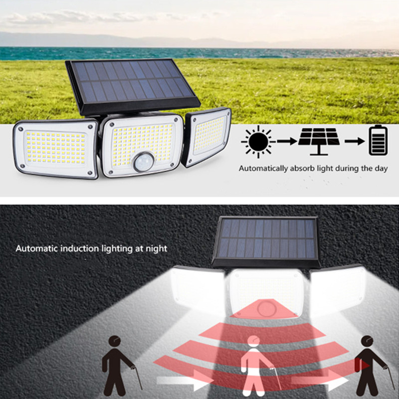 280LED Waterproof Solar Light Motion Sensor Outdoor Body Sensor Light Separate Solar Wall Lamp Street Light