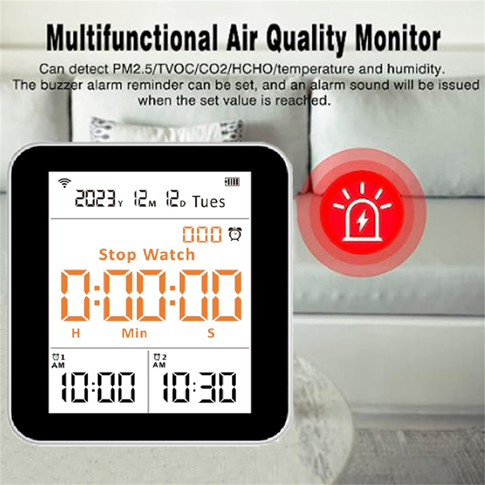 WiFi 14 In1 Air Quality Detector CO2 PM2.5 PM10 HCHO TVOC Monitor Temperature Humidity Meter Multifunction Air Gas Analyzer