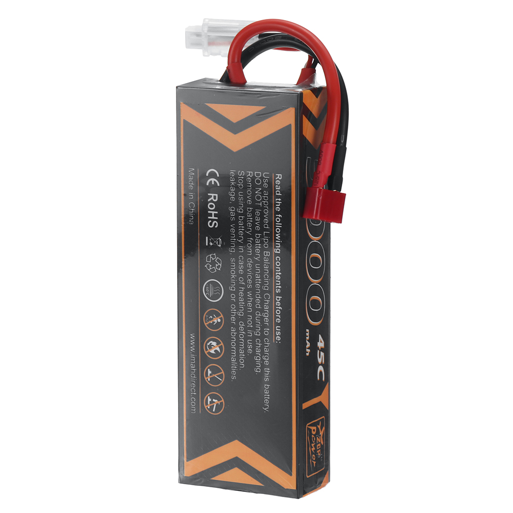 ZOP Power 7.4V 5000mAh 45C 2S LiPo Battery T Plug for RC Car