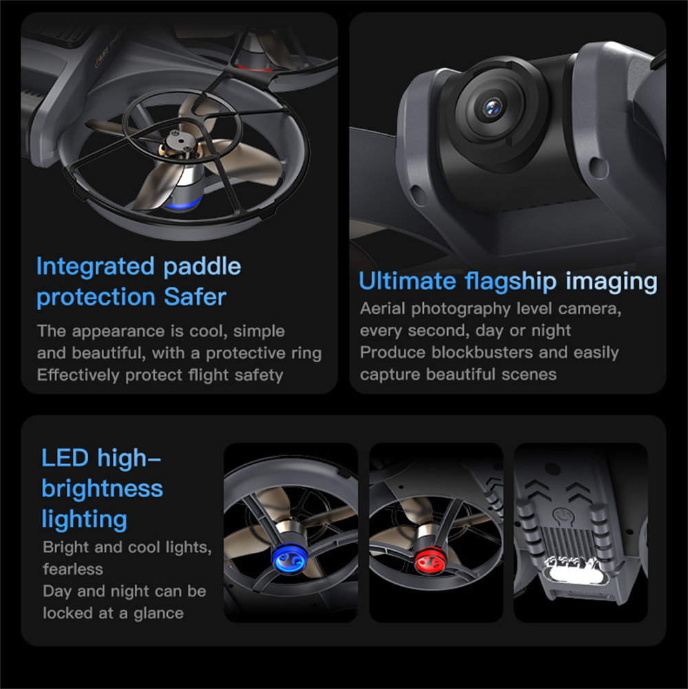 X226 WiFi FPV with Goggles Glasses / 5.9inch LCD Screen Controller HD Dual Camera Electrically Adjustable Optical Flow Hover Circle Protection LED Light Brushless 2.4G 4CH 6-Axis Remote Control Toys RC Drone Quadcopter RTF