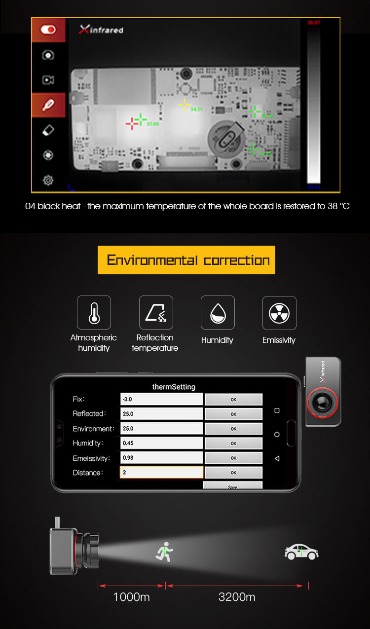 [ Code：BG5f4263 ONLY $869.99 ] InfiRay T3pro Thermal Imager 384x288 Infrared Camera Android Type-C Night Vision Advanced Temperature Analysis High-Resolution