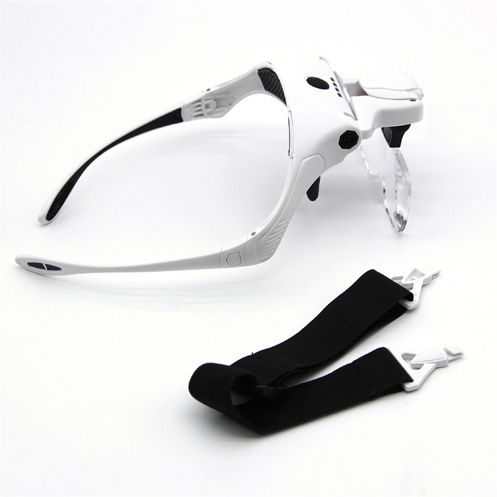300mah Professional Magnifying Glasses with 5 Lens 1X-3.5X 4 LED Headband Magnifier Lamp USB Charging Jeweler Repair Loupe Craft
