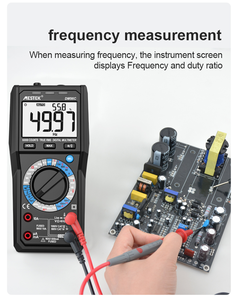 MESTEK TRMS Large Au-to Digital Multimeter Auto Range Fast Accurately Measures Multimetro 1000V 10A AC DC Ohm Hz NCV Live Voltage Meter