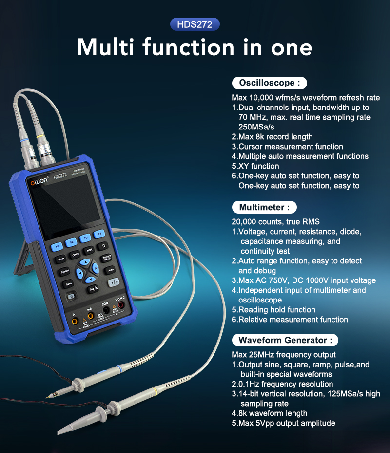 OWON® HDS272S HDS242S HDS272 HDS242 2CH Handheld Oscilloscope 20000 ...