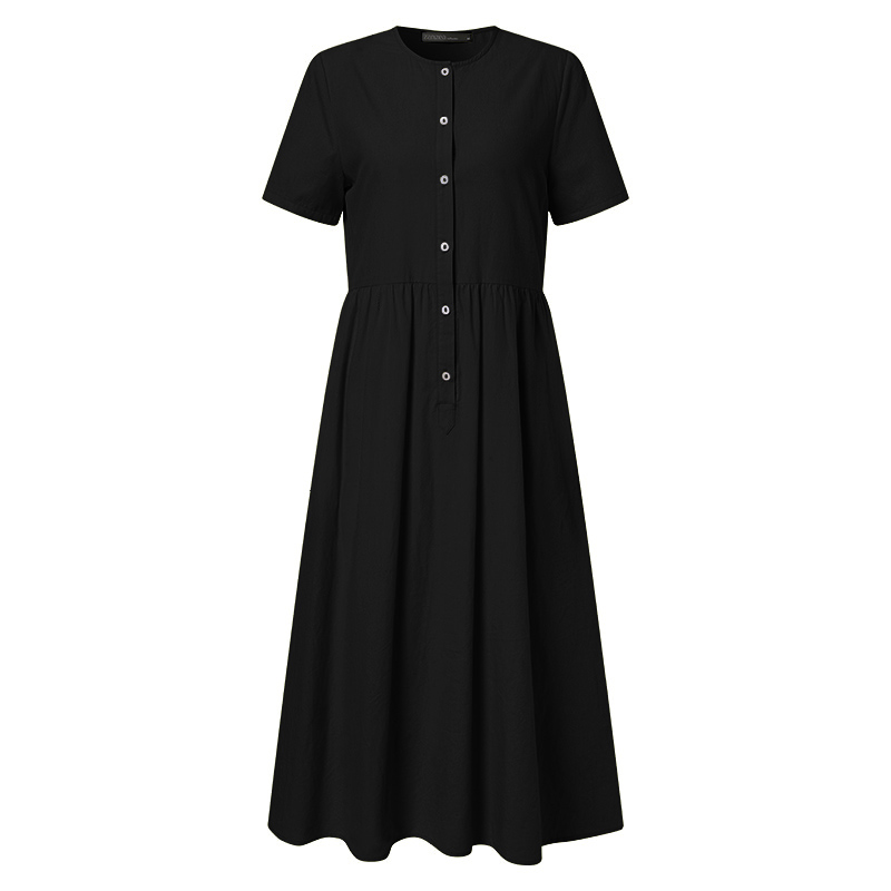 שמלת ZANZEA בצבע שחור - מבט מקדימה