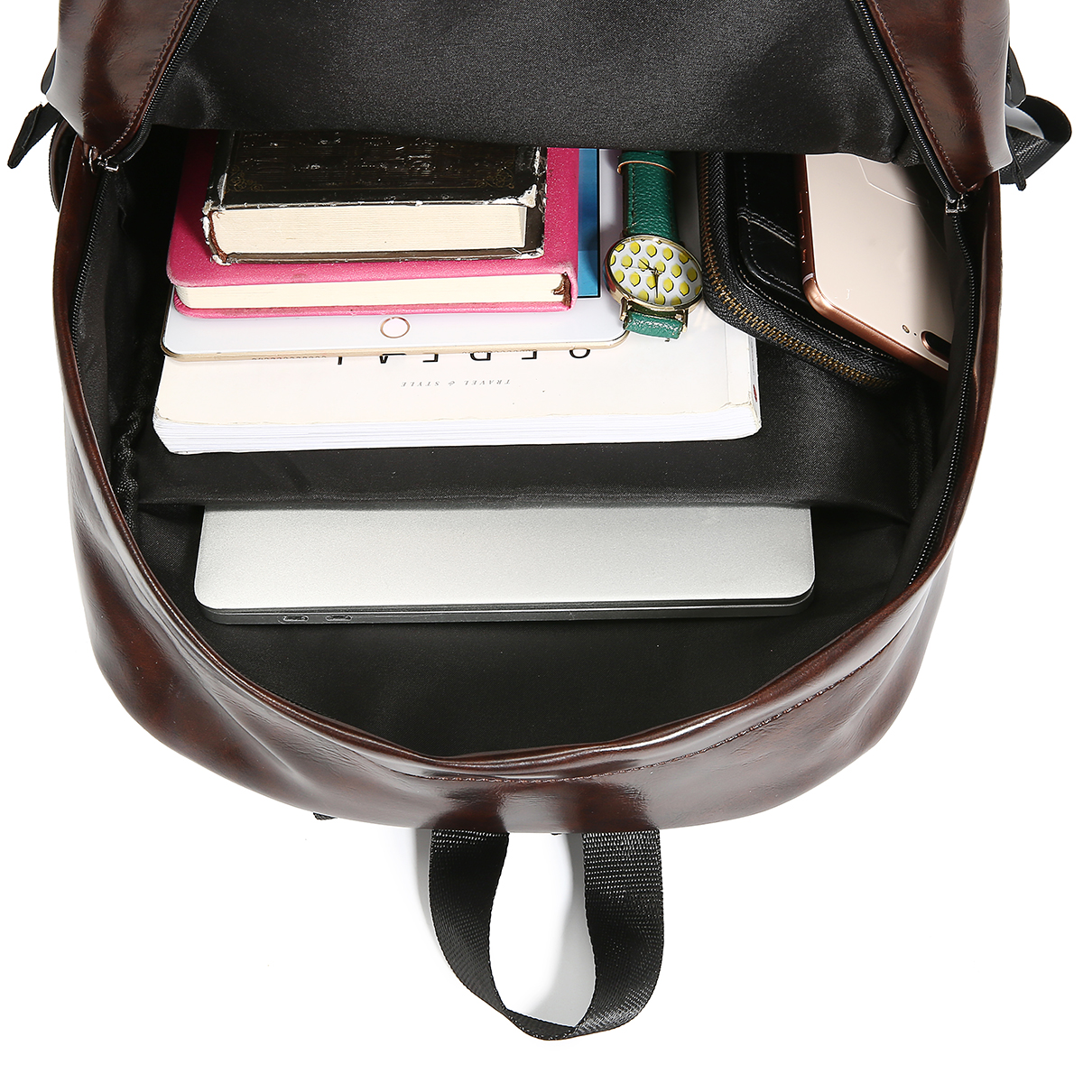 Rucksack Handbag Ladies JOSEKO Anti-Theft Backpack Bag Travel Shoulder Bag Leisure PU Leather Daypack Tassel handbag With Adorable Bear Lightweight Purse Black