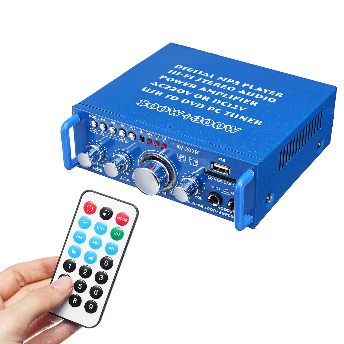 Amplificateur Audio Stéréo 600W Bluetooth 5.0 - Entrée USB/SD/FM Pour Maison/Voiture
