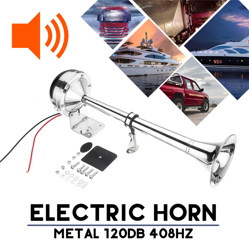 Klaxon Camion NEWFUN 12V - Trompette Double 150dB Pour Voiture, Bateau, Tracteur - Zinc Chromé