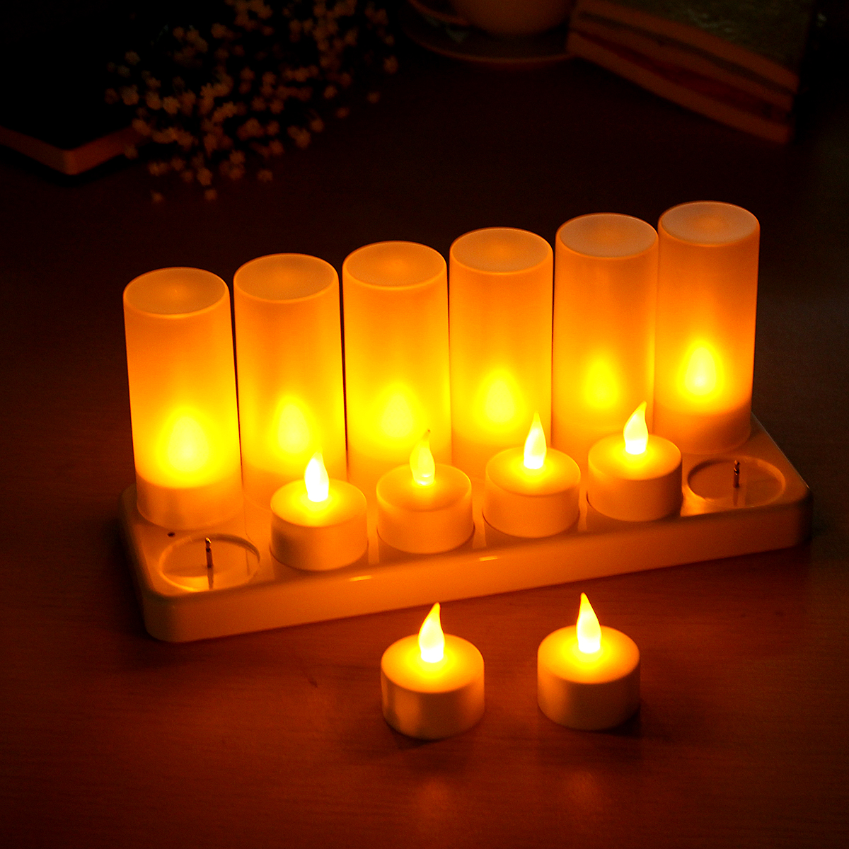 Veemoon Lot De 2 Bougies D'église LED Sans Flamme Rouge, Bougies Décoratives Réutilisables En Plastique, Lampes Religieuses Pour Décoration De Cimetière Et Prières, Utilisation Longue Durée