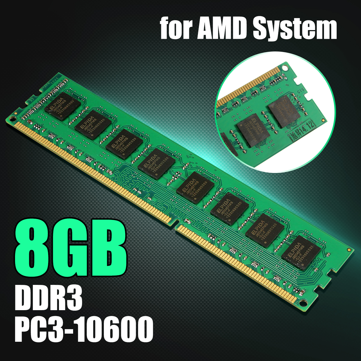 NEUFU 8 GO GB Mémoire RAM DDR3 PC3-10600 1333 MHz Desktop PC DIMM 240