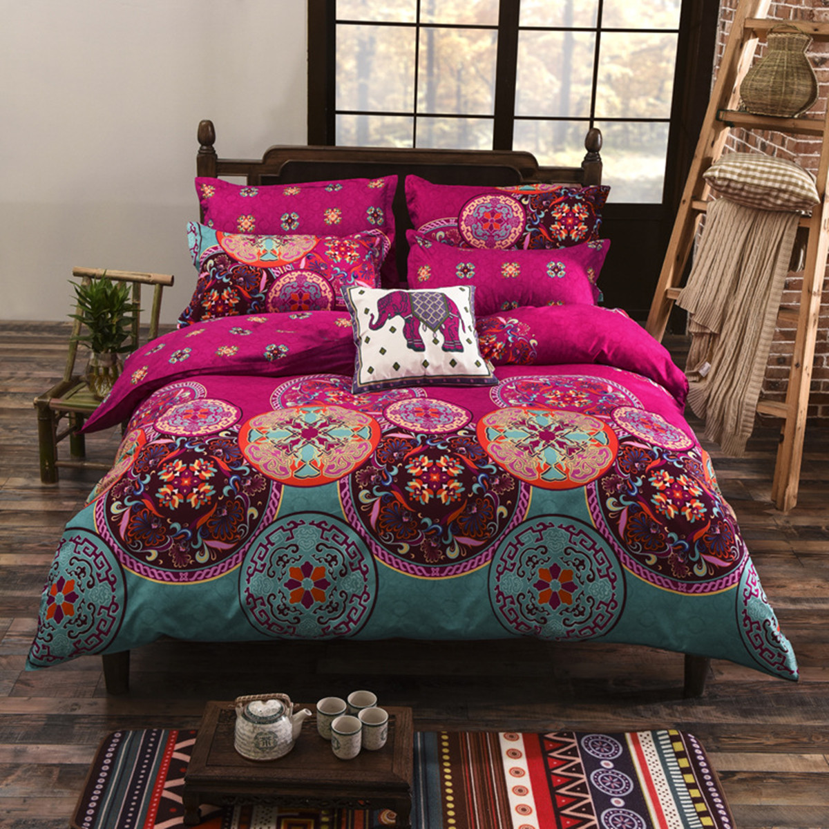 Generic 8Pcs India Bedclothes Print Bedding Set Quilt Duvet ...