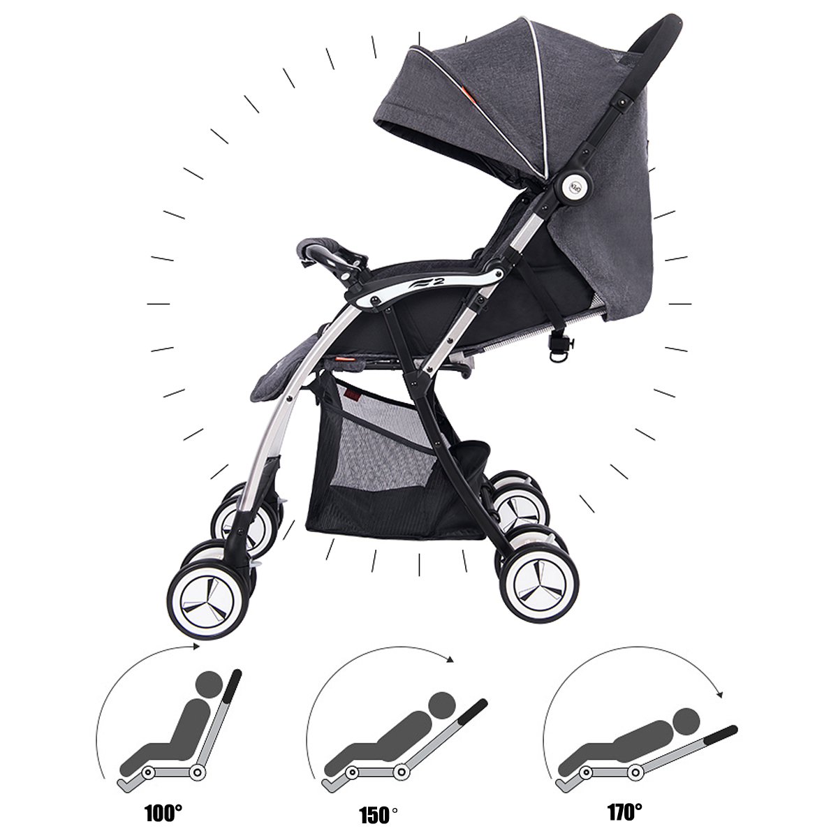 Poussette Compacte Légère Pliable Poussettes Canne Bébé Confort ...