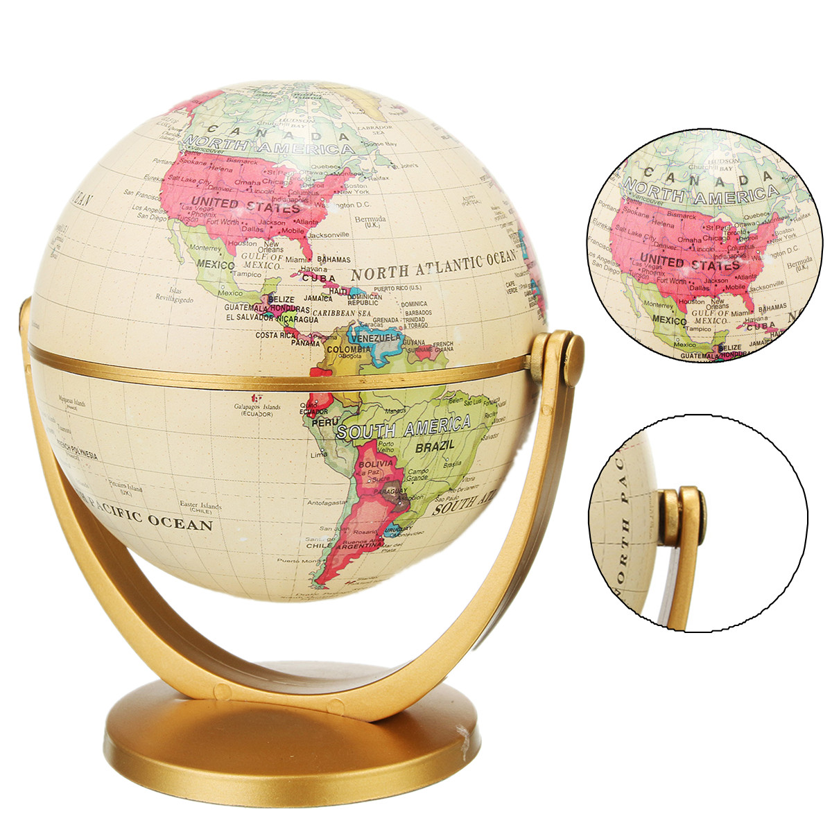 TEMPSA Globe Terrestre Rotation R?�tro Universel G?�ographie D?�cor Bureau Jouet P?�dagogique 