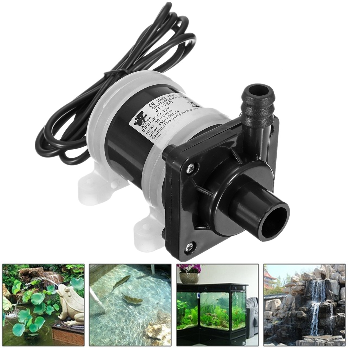 TEMPSA DC 12v 700L/H Pompe A Eau Aquarium Silencieuse Circulation