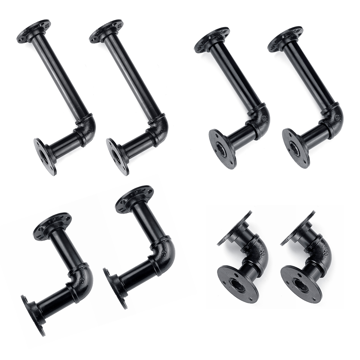VEVOR 2PCS Supports étagères Murales Rétro Industrielles 5 Niveaux en