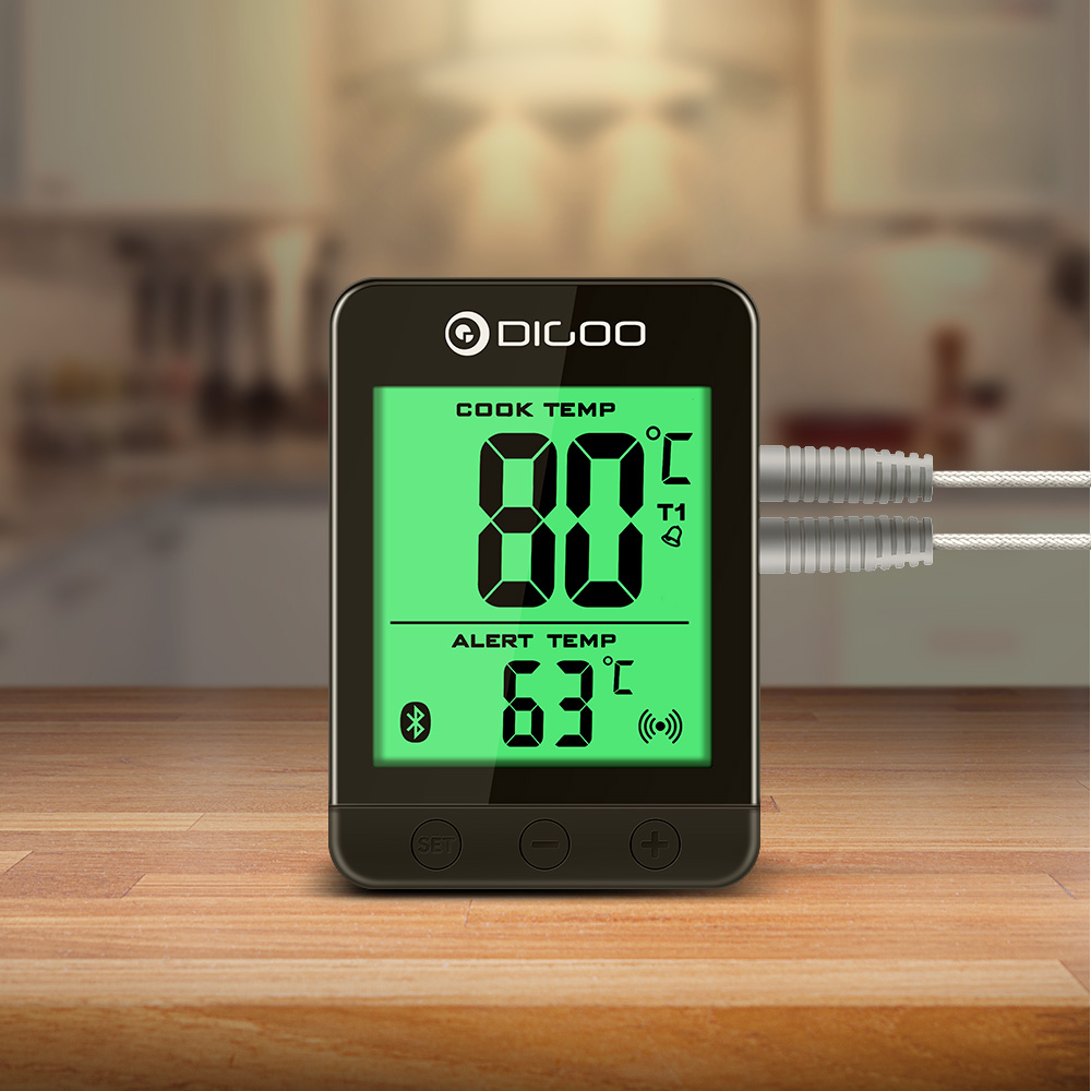 Digoo DG-FT2103 LED Touch Screen Digital Bluetooth Cooking BBQ Thermometer  with Temperature Probe