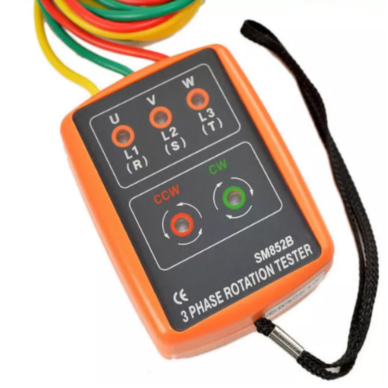 Kedelak SM852B testeur de rotation triphas/é indicateur de phase num/érique d/étecteur LED buzzer compteur de s/équence de phase
