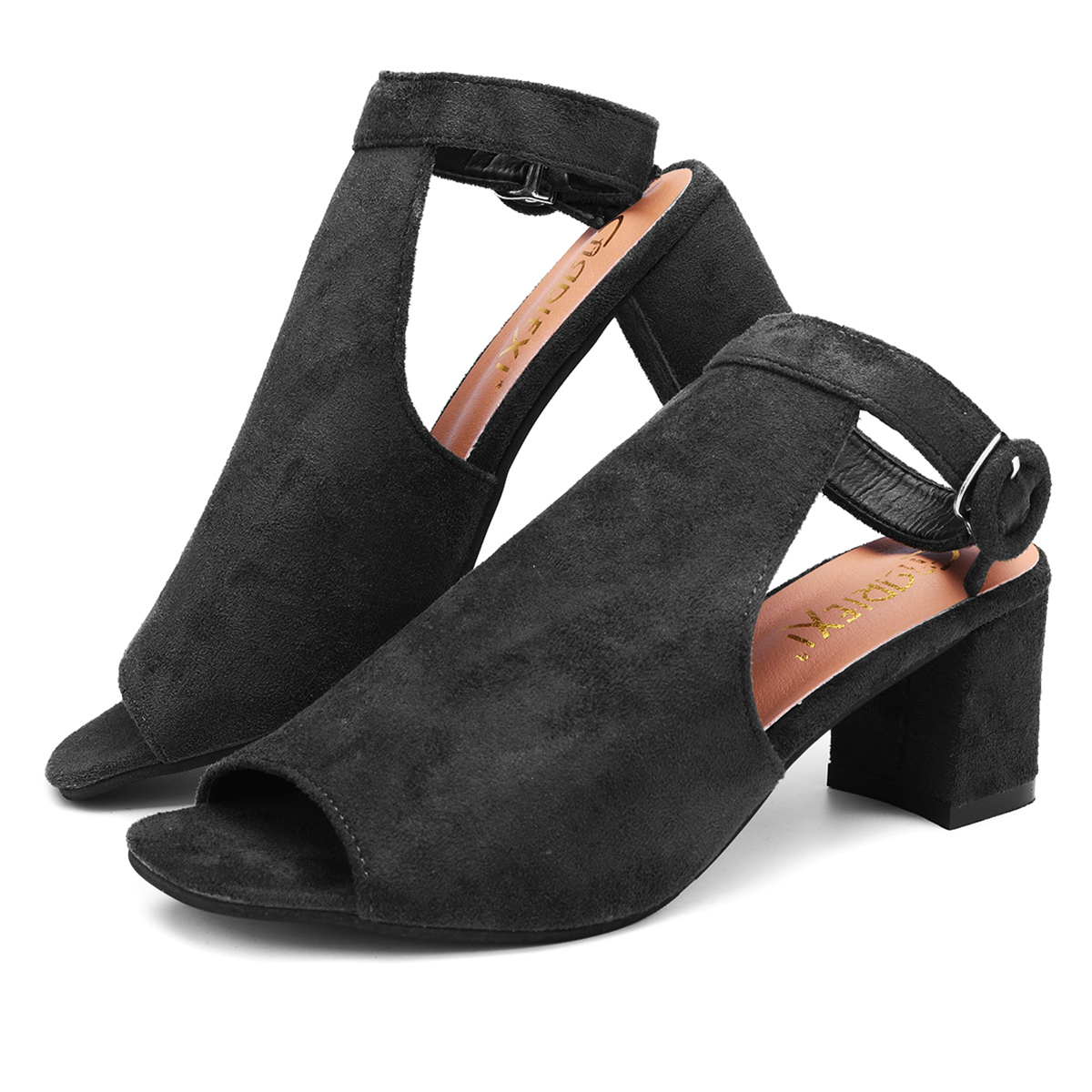 low heel peep toe booties