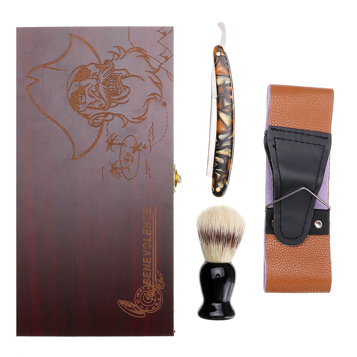 TEMPSA Coffret Coupe Choux Rasoir Homme Pro Barbier Traditionnel