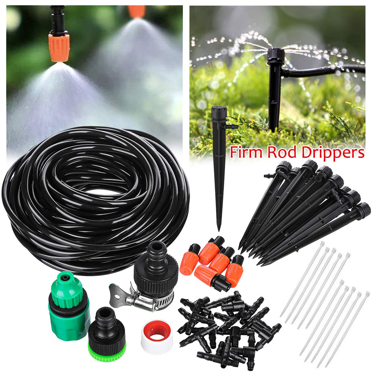 Kit D'Irrigation Goutte-à-Goutte 285 Pièces - Système Automatique Jardin Avec 50m Tuyau - Pour Serre/Potager