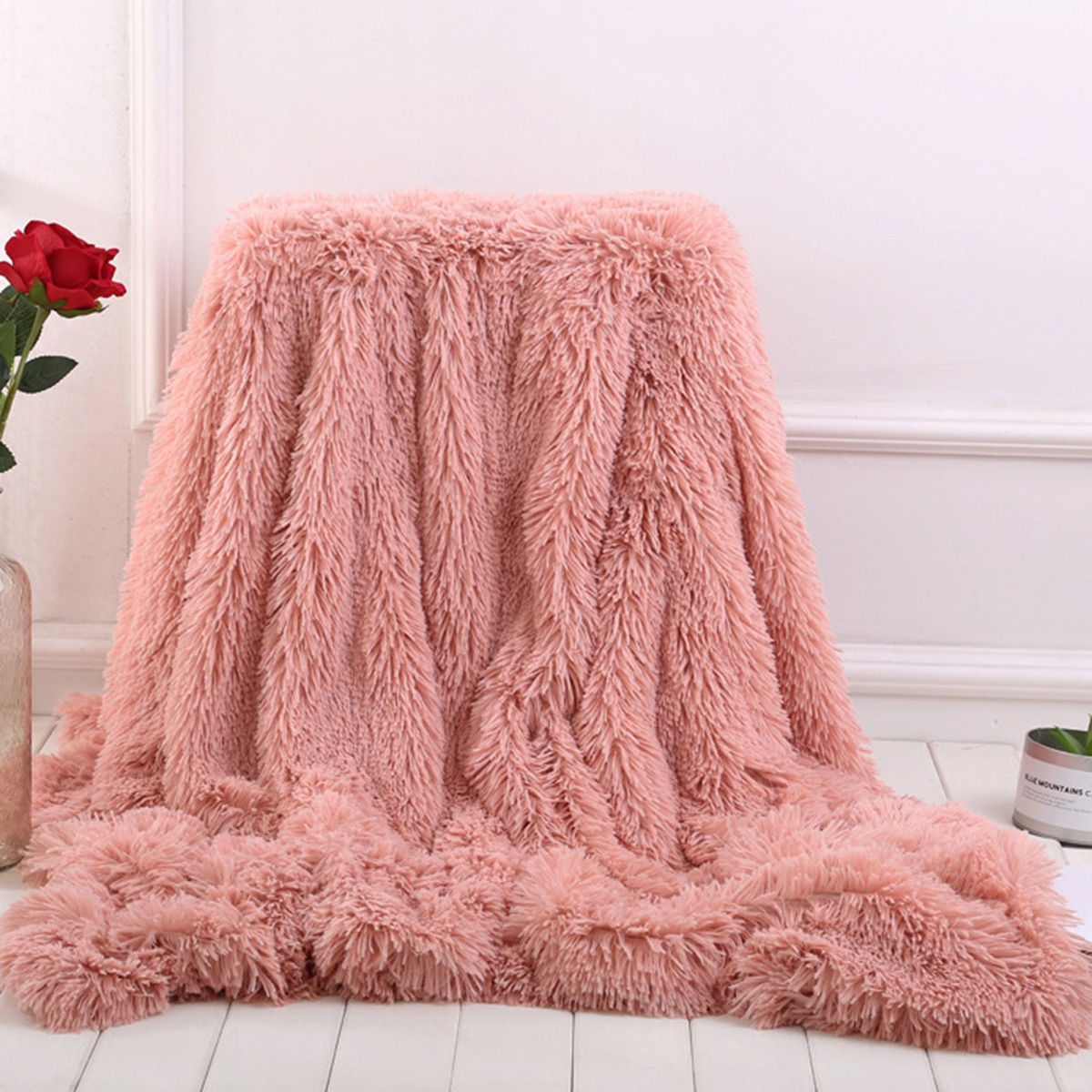TEMPSA Couverture de Lit Douce en Peluche Floue Moelleux Fausse
