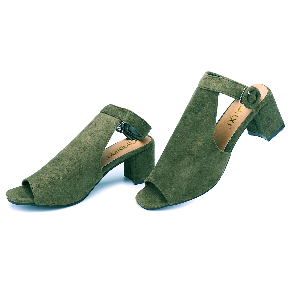 low heel open toe boots