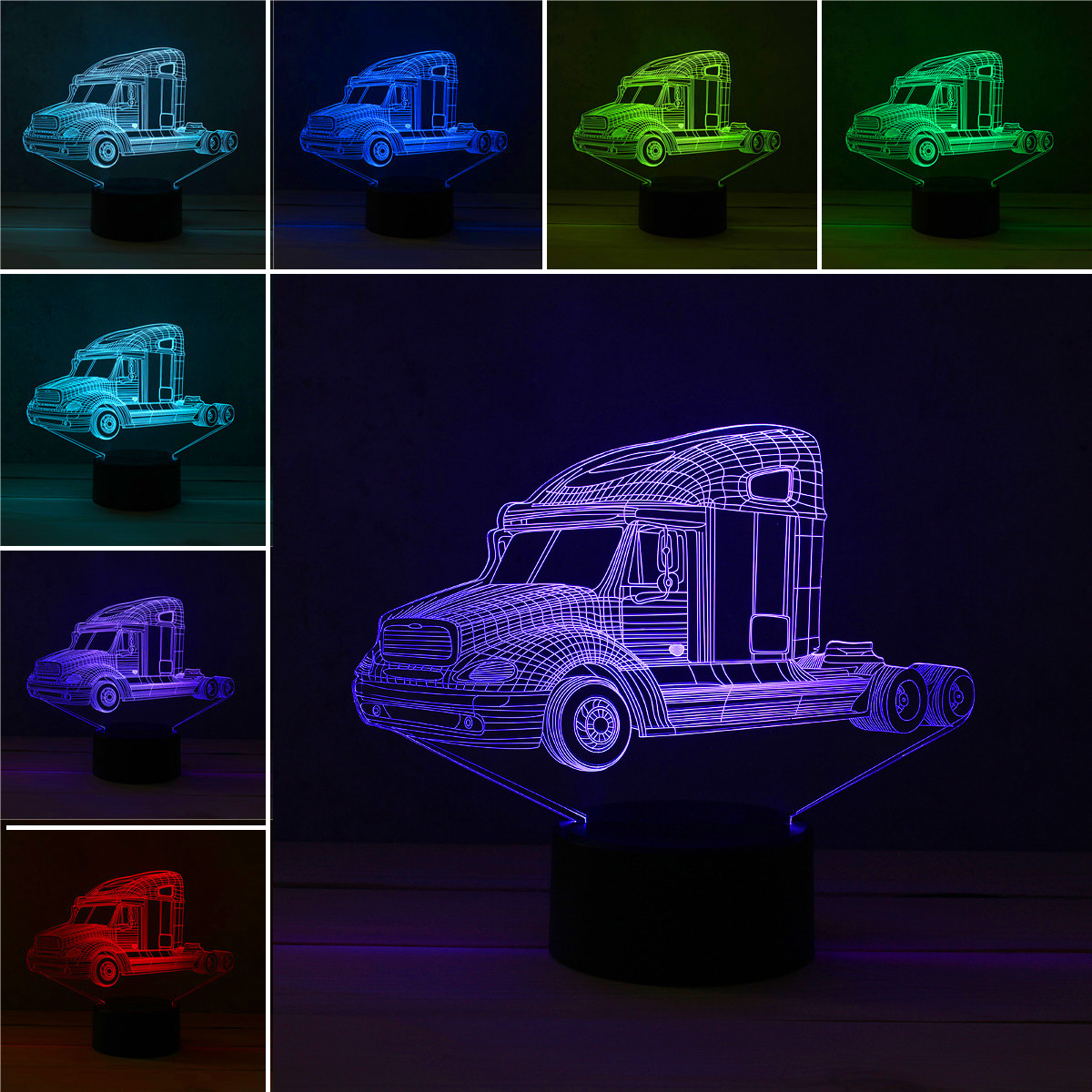 Lampe Led Lumière Tempsa Sculpture Camion Cadeau Ampoule Illusion 3d vm8nwN0