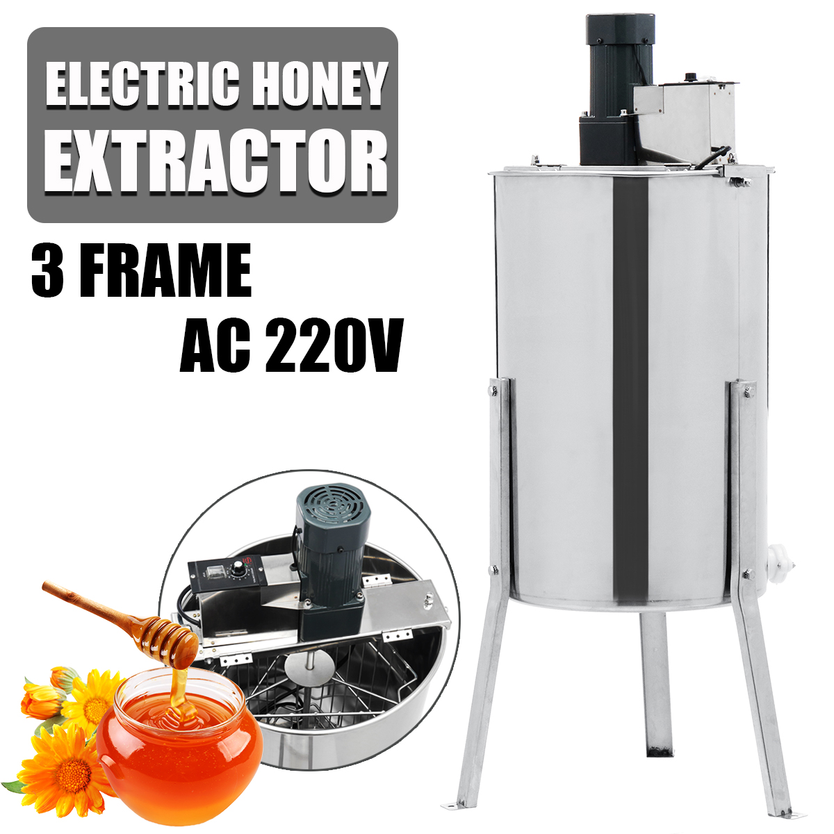 TEMPSA 120W extracteur de miel électrique 3 cadres en acier