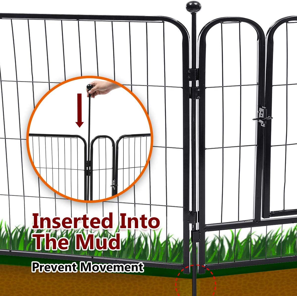 16 Panels Dog Fence Pet Playpens Exercise Pen, Heightening, 32H x 27L inches, 16 Panels, Heavy Duty, Metal, Foldable Barrier with Door, Gravity Automatic Door Lock, Indoor Outdoor, Black 16 Panels Dog Fence Pet Playpens Exercise Pen, Heightening, 32H x 27L inches, 16 Panels, Heavy Duty, Metal, Foldable Barrier with Door, Gravity Automatic Door Lock, Indoor Outdoor, Black