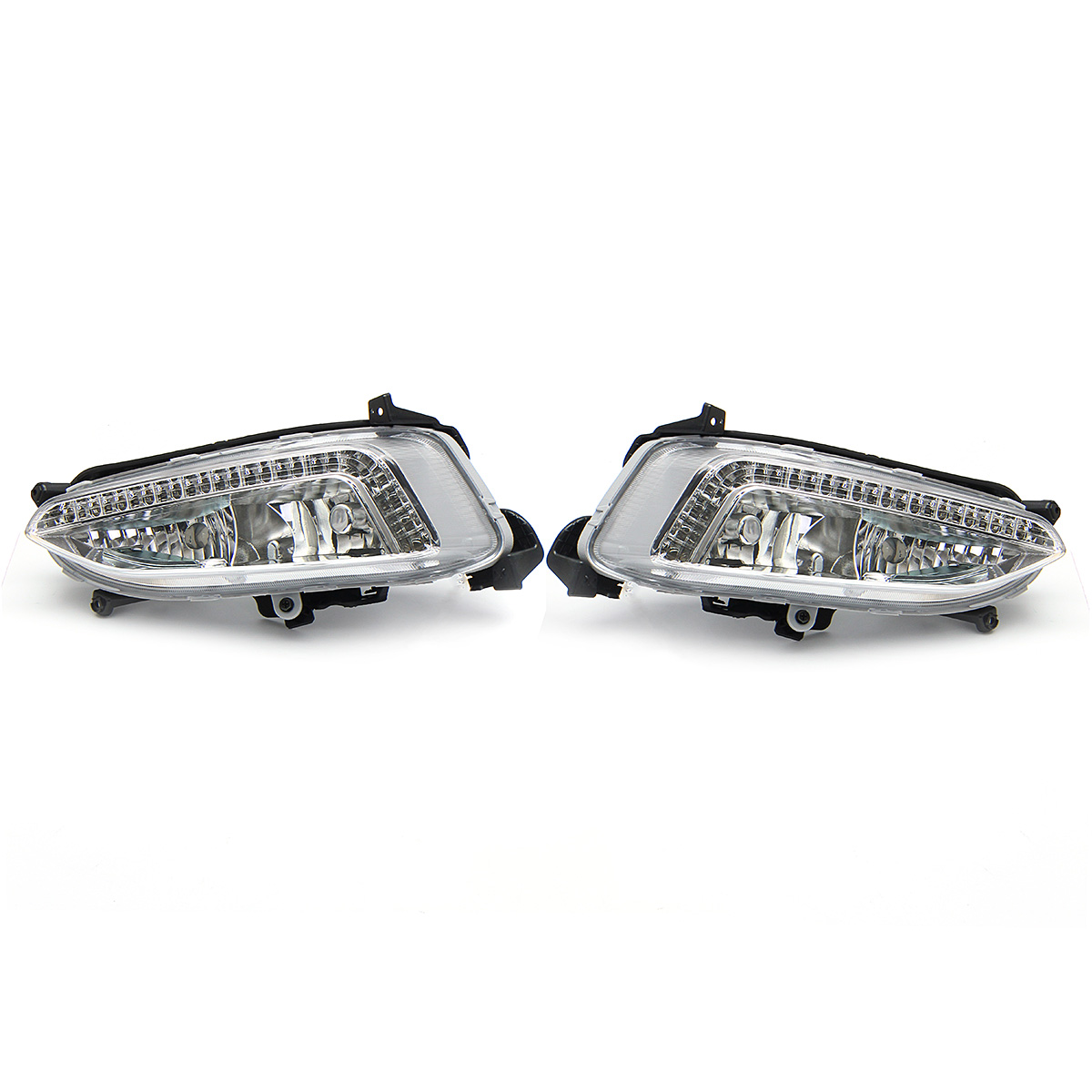 NEUFU 2x LED DRL Phares Antibrouillards En Verre Pour Hyundai IX45 Santa Fe 2013 2014