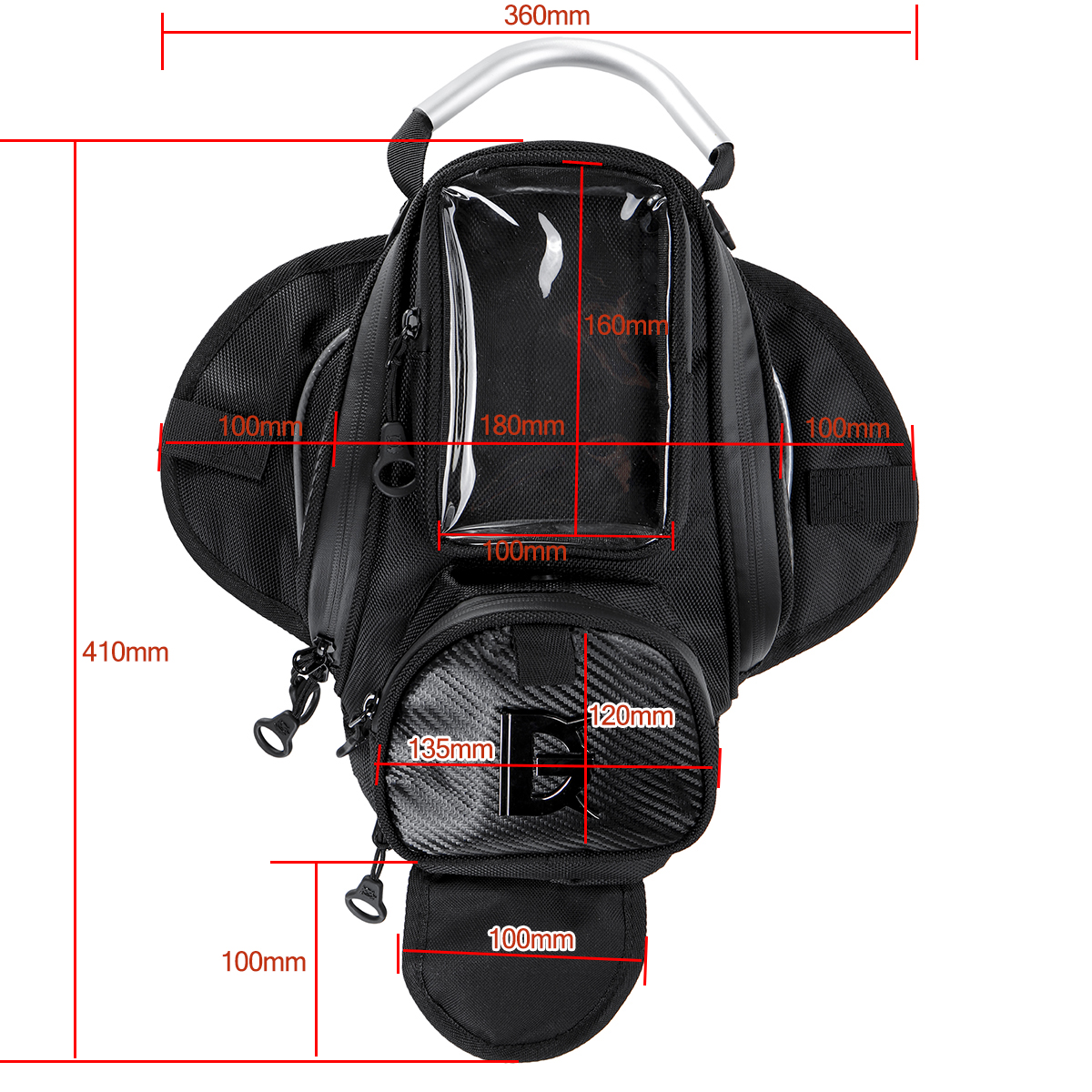 NEUFU Moto Sac de R?�servoir de Carburant Sac ?� Dos Avec Magn?�tique Pour Honda Yamah Suzuki 