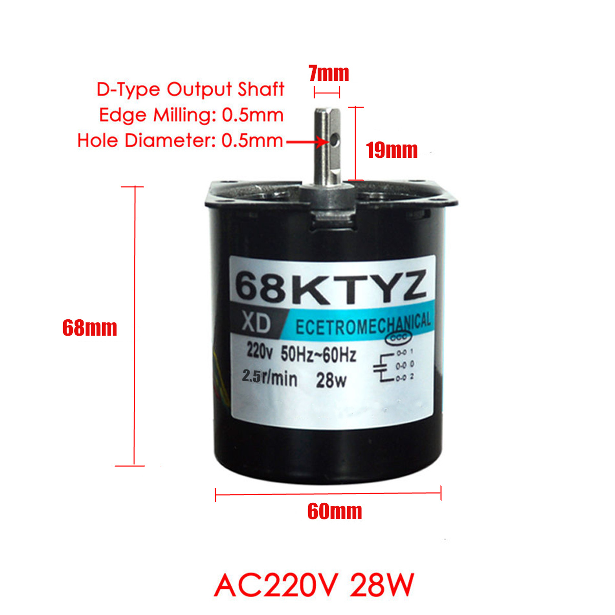 CHANCS 50KTYZ AC 220V motor/éducteur 10RPM CW//CCW Controlable 6W Puissance Torque 7.5Kg.cm Uple /élev/é Aimant Permanent Moteur Synchrone